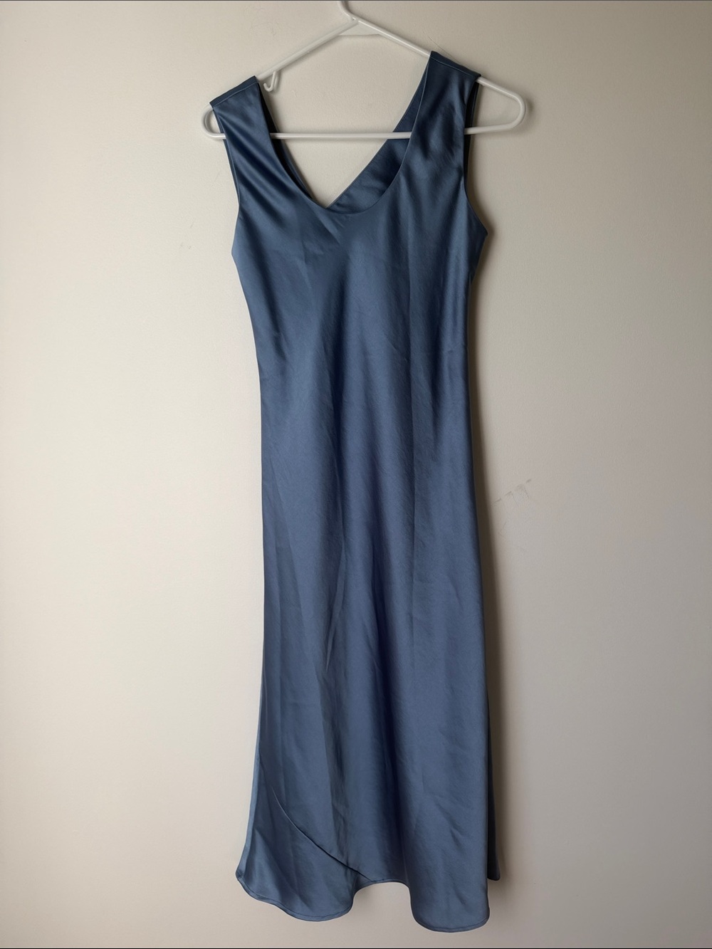 White House Black Market Slate Blue V-Neck Maxi Dress